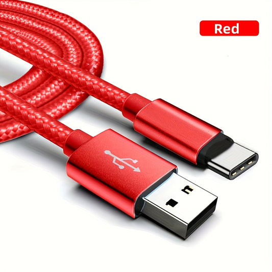 1pc USB Type C cable for fast and safe charging is suitable for Samsung, Redmi, OnePlus mobile phone charging cables, with a length of 3m