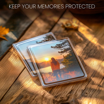 5pcs Magnetic Photo Frames - Clear Refrigerator Magnets with Strong Hold, Transparent/Translucent Acrylic-like appearance for Fridge, Cabinet, Office - Perfect Gift for Family, Friends, Home Decor - Vertical Portrait Orientation for Single Pictu