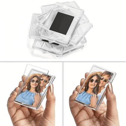 5pcs Magnetic Photo Frames - Clear Refrigerator Magnets with Strong Hold, Transparent/Translucent Acrylic-like appearance for Fridge, Cabinet, Office - Perfect Gift for Family, Friends, Home Decor - Vertical Portrait Orientation for Single Pictu