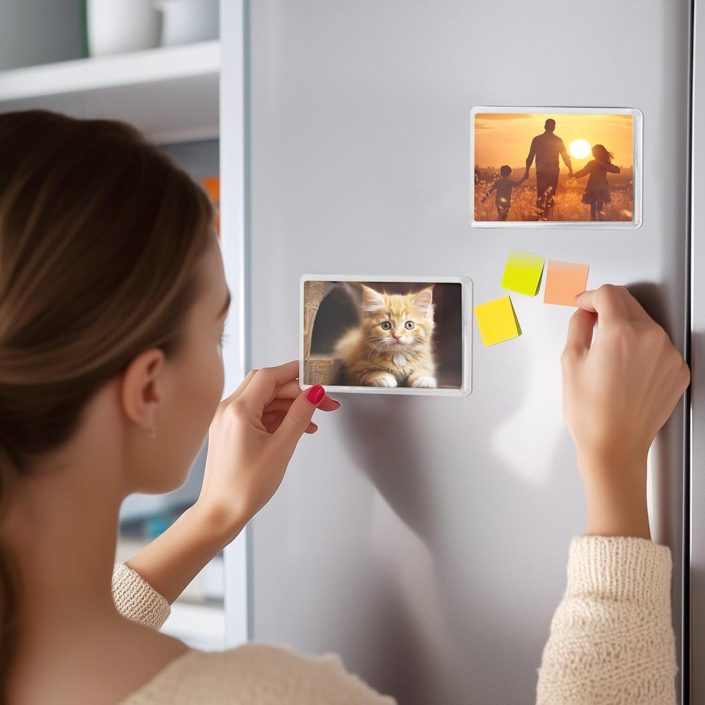 5pcs Magnetic Photo Frames - Clear Refrigerator Magnets with Strong Hold, Transparent/Translucent Acrylic-like appearance for Fridge, Cabinet, Office - Perfect Gift for Family, Friends, Home Decor - Vertical Portrait Orientation for Single Pictu
