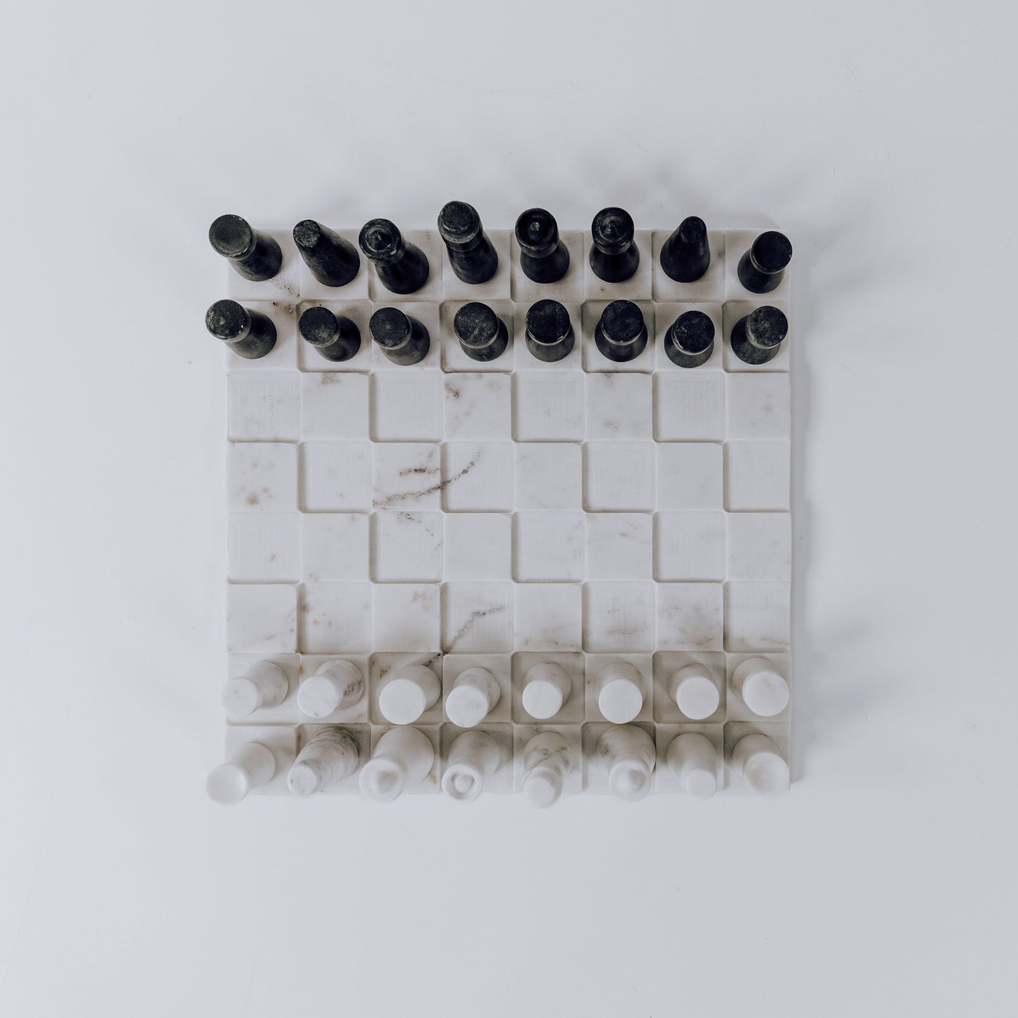 White and Grey Marble Chess Set