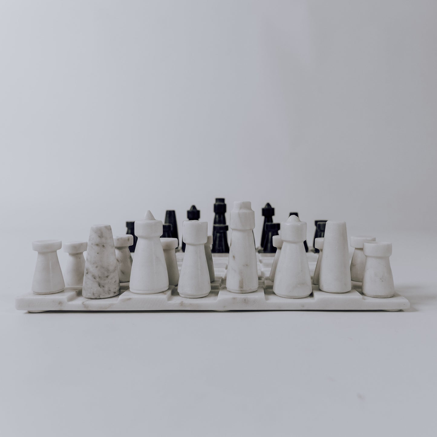 White and Grey Marble Chess Set