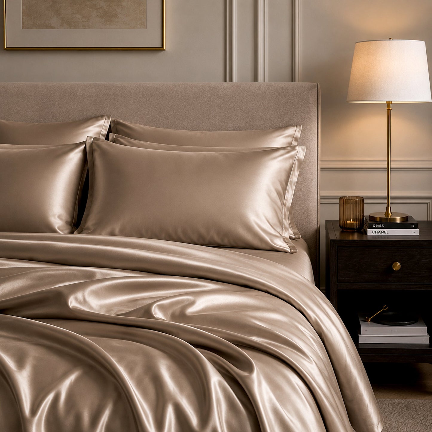 Satin Sheet Set - Champagne Latte