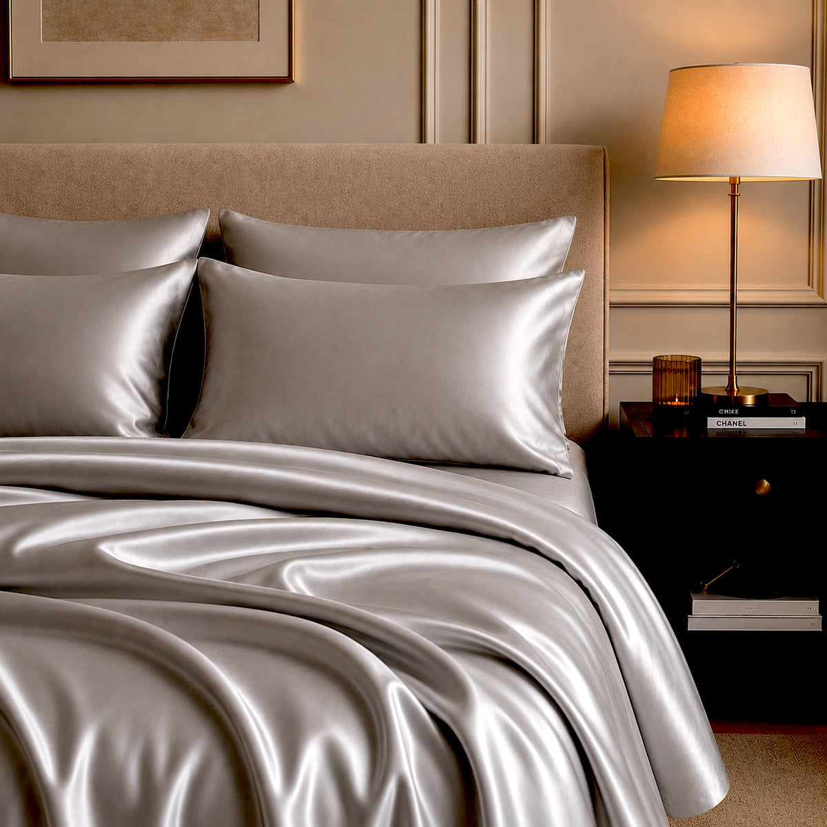 Satin Sheet Set - Silver