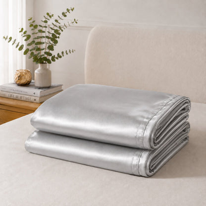Satin Pillowcase Set - Silver