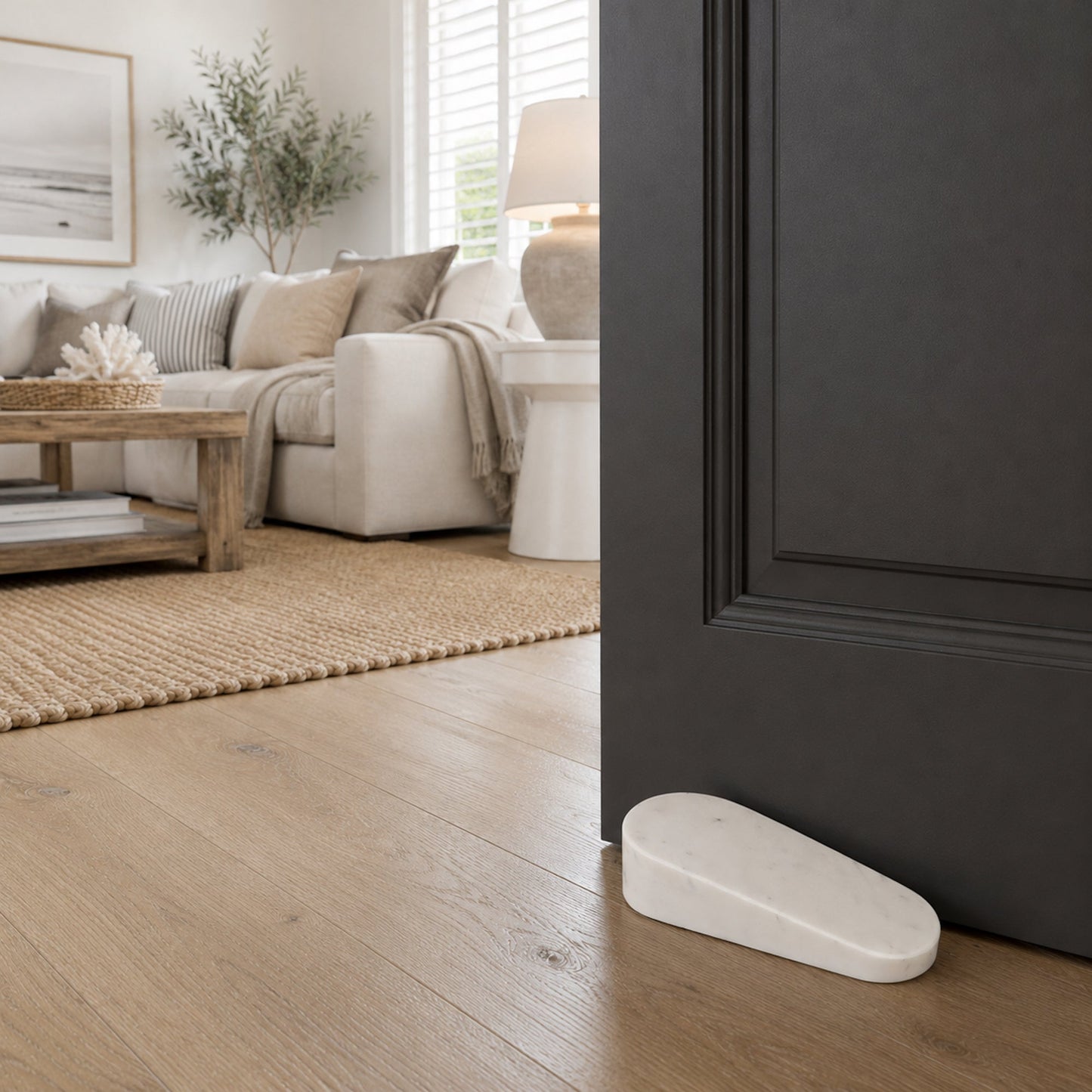 White Marble Door Wedge Stop
